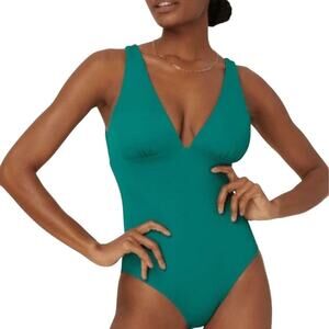 NWOT Sample Andie Swim The Augustine One Piece Swimsuit Medium Teal Green 2536